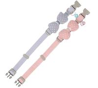 UTHCLO 2pcs Adjustable Pet Cat Collars with Bowknot Bell Checked Pattern Bow Tie Necklace for Cats and Wear Accessories for Adorable Pets Blue and Pink
