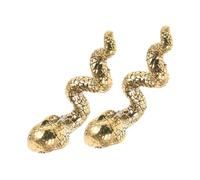 UTHCLO 2pcs Antique Brass Snake Figurines Year Snake Ornaments Chinese Zodiac Animal Sculptures for Tea Ceremony Desktop Decoration Vintage Copper Collectibles