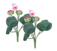 UTHCLO 2PCS Artificial Lotus Flower Stems EVA Material Faux Lotus Bouquet for Wedding Party Office Home Decor Symbolizing Purity Easy Maintenance Greenery Branches