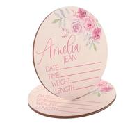 UTHCLO 2pcs Baby Name Announcement Sign for Newborn Wooden Birth Sign Decor Custom Name for Hospital and Nursery