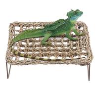 UTHCLO 2pcs Bearded Dragon Bed and Lizard Hammock Made of Handmade Grass with Iron Frame, Cool and Breathable Design for Reptiles, Hiding Place for Summer Days and Versatile Use by Pet