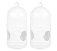 UTHCLO 2pcs Bird Water Drinker Plastic Pigeon Feeding Bowl White 1l Stable Clean Water Supply for Pet Birds Cage Hydration