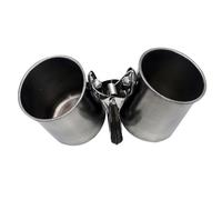 UTHCLO 2pcs Birds Water Cup Pet Feeding Cup Easy to Install Convenient Cleaning Stainless Steel 4.72x2.36x2.36 Inch Cage Home Small Birds Parrot