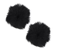 UTHCLO 2Pcs Black Artificial Wool Microphone Covers Windproof Noise Reduction Mic Protectors for Professional Recording and Singing Use