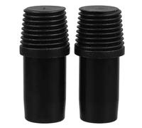 UTHCLO 2Pcs Black Threaded Connector Tips for Metal Handle Replacement, Pole Adapter for Mop and Broom, Compatible Straight and Telescopic Rods, Household Cleaning Tool Parts