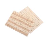 UTHCLO 2pcs Braille Alphabet Board for Blind People Beginners Letter Number Board Wooden Alphabet Letters Portable Educational Tool for Visual Impaired for Home Teaching