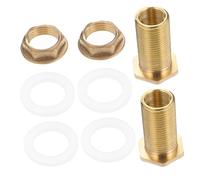 UTHCLO 2pcs Brass Bulkhead Connector Female Male Threaded Hose Fittings for Water Tanks Corrosion-Resistant Inlet Outlet Adapters Easy Installation for Household Commercial Industrial Use