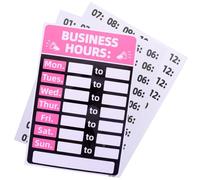 UTHCLO 2pcs Business Hour Opening Time Sign Writable Pvc Sun Proof Strong Adhesive Pink Business Sticking Closed Open Sign for Office and Club