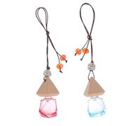 UTHCLO 2Pcs Car Aroma Diffuser Bottles Hanging Perfume Pendant Set, Empty Refillable Car Interior Scent Bottles in Sky Blue and Red for Automotive Air Fresheners