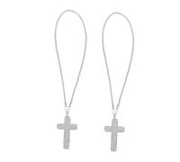 UTHCLO 2pcs Car Cross Charm Hanging Pendant with Rhinestones Rearview Mirror Decoration for Men Women Easy to Attach Luxury Car Interior Ornament Symbolizing Hope and Blessings