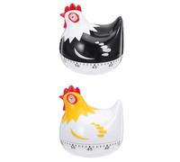 UTHCLO 2pcs Cartoon Hen Timer Mechanical Cooking Timer Kitchen Timing Tool Lovely Creative Plastic Design for Playtime and Home Baking