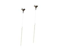 UTHCLO 2pcs Cat Teaser Stick Bell Interactive Toy Natural Wood Rod for Kitten Play Indoor Cat Entertainment