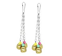 UTHCLO 2Pcs Colorful Hanging Bell for Parrot Cage Bite-resistant Pendant Decoration with Bright Colors and Sweet Sound for Pet Birds Parakeets Conures Random Color