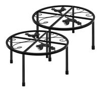 UTHCLO 2pcs Coop Feeder Holder Stand Chicken Coop Feeder Rack Black Iron Waterer Support Easy to Assemble Raise Drinker