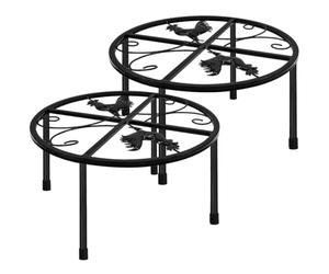 UTHCLO 2pcs Coop Feeder Holder Stand Chicken Coop Feeder Rack Black Iron Waterer Support Easy to Assemble Raise Drinker