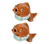 UTHCLO 2pcs Cute Ceramic Carp Toilet Bolt Caps Decorative Screw Covers with Artistic Fish Design Fit for Bathroom Replacement Parts Easy DIY Installation Enhances Aesthetic Appeal