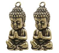 UTHCLO 2Pcs Delicate Vintage Buddha Pendant Hanging Decor Lightweight Compact Keychain DIY Craft Accessories with Creative Shaped Design for Home and Jewelry Making