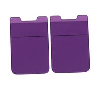 UTHCLO 2pcs Double Layer Phone Back Pocket Pouch Adhesive Holder for Credit Cards and Ids Durable Elastic Fabric Residue Removable Stick Phone Wallet Purple