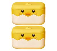 UTHCLO 2pcs Drain Soap Box Plastic Self Draining Soap Dish Lid Cute for Bathroom Travel Camping
