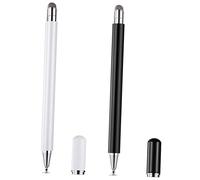 UTHCLO 2pcs Fine Tip Stylus Pens for Touch Screens Black and White Capacitive Touchscreen Stylus Tablets and Phones for Artists and Students
