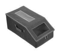 UTHCLO 2pcs Foldable Baseball Cap Organizer Box with Window and Zipper Lid, Stackable Hat Storage Case for Closet and Travel, Dark Grey Hat Holder for Baseball Caps