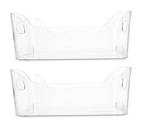 UTHCLO 2pcs Fridge Organizer Bins Plastic Storage Boxes Made of Pet Material, Multi-use Small Storage Containers to Keep Fruits and Food Packets Neat and Easy to Find the Fridge