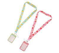 UTHCLO 2Pcs Fruit Pattern Name Tag Holder with Lanyard Wear-Resistant Card Holder for Work School Bus Cards Portable Id Badge Sleeve for Teachers Students Doctors Business Professionals
