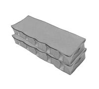 UTHCLO 2pcs Grey Non Woven Under Bed Clothing Storage Containers with Transparent Window Foldable Organizer Bags for Bedroom Closet Tidy Space Saving
