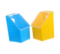 UTHCLO 2Pcs Hanging Pigeon Feeding Containers with Cover Plastic Food Bowls for Birds Clean Pendant Feeding Troughs for Outdoor and Cage Use Practical Pet Feeders in Blue and Yellow