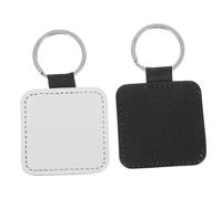 UTHCLO 2pcs Heart-shaped PU Leather Keychain Blanks for DIY Crafting Black Bag Charms Sublimation Blanks for Ornament Making Stylish Accessories for Bags and Phones