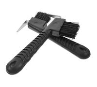UTHCLO 2PCS Horse Hoof Pick with Stainless Steel Hook and Soft Bristle Brush for Equestrian Grooming Rust-resistant Hoof Cleaning Tool Suitable for Horses Donkeys Goats and Random Color