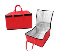 UTHCLO 2pcs Insulated Pizza Carrier Bag Portable Thermal Food Storage with Leakproof Seal Reusable Cooler for Seafood Cakes Hot Food Convenient Handle for Travel Catering Red