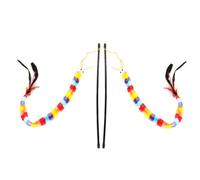 UTHCLO 2pcs Interactive Cat Caterpillar Wand for Indoor Cats and Kittens, Plush Rainbow Worm Design, 120cm Long Teaser for Pet Training and Play