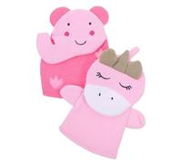 UTHCLO 2pcs Kids Shower Gloves Bath Glove Set Cartoon Elephant Unicorn Design Exfoliating Mittens Dual-use for Body Scrubbing and Bathing Supplies