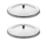 UTHCLO 2pcs Leak-Proof Water Cup Lid Mug Cover 3.54x3.54x0.39inch Stainless Steel Round Unique Design Cold Resistance for Daily Life Ceramic Cup