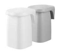 UTHCLO 2pcs Magnetic Tooth Rinsing Cups Wall-Mounted Bathroom Mouth Wash Cups with Suction Hooks, Toothbrush Holder Storage for Home Bathroom, Macaron White and Gray
