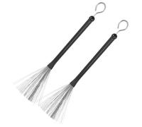 UTHCLO 2pcs Metal Handle Drum Brushes Steel Wire Retractable Drum Special Brushes for Jazz Rock Bands Beginner and Professional Drummers