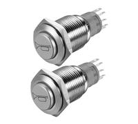 UTHCLO 2pcs Metal Momentary Push Button Switch for Car Horn Self-reset Industrial Pressure Switch for Boat Truck Automotive Grade Metal Push-button
