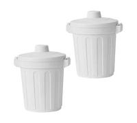 UTHCLO 2pcs Mini Desktop Trash Cans with Lid Practical Plastic Garbage Containers for Car and Home Use Creative Compact Household Waste Bins with Press Top Design Convenient for Paper