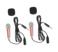 UTHCLO 2Pcs Mini Phone Microphones Lightweight Handheld Voice Recording Mics for Home Karaoke Compatible with K Song Apps Sponge and Materials