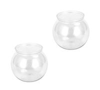 UTHCLO 2pcs Mini Plastic Globe Fish Bowls 12.5cm Small Desktop Aquarium Tanks for Home Goldfish Anti-break Design