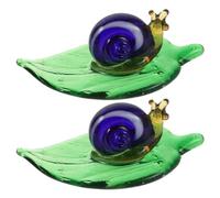 UTHCLO 2pcs Miniature Glass Snail Ornaments with Spiral Shell Design, Lightweight and Compact Fall Table Decor for Thanksgiving and Christmas Home Or Office