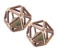 UTHCLO 2pcs Natural Catnip Chewing Ball Medium for Teeth Cleaning and Stress Relief Lightweight Cat Play Balls for Indoor Exercise and Mood Improvement