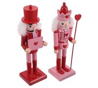 UTHCLO 2pcs Nutcracker Holiday Decor Table Top Decor Valentine's Day Party Centerpiece Nutcracker Christmas Holiday Soldier Figure Figurines Desktop Ornament