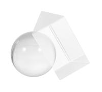 UTHCLO 2pcs Optical Crystal Triangular Prism and Sphere Clear Light Refraction Tool for Physics Experiments Photography Effects Science Classroom Kits Portable Design