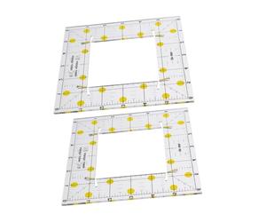 UTHCLO 2pcs Patchwork Quilting Ruler Lightweight Plastic Square Tailor Ruler with Slotted Design for Comfortable Fabric Cutting and Sewing DIY Projects