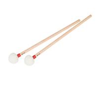 UTHCLO 2pcs Percussion Drumsticks Wood Handles, White Felt Drum Mallets for Timpani and Professional Percussion Instruments, Red Accents, Suitable for Orchestra and Band Use