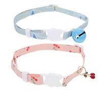 UTHCLO 2pcs Pet Dog Necklace and Kitten Collar Set with Breathable Cloth Material, Cozy Fit, Chic Design for Christmas and Weddings, Soft Pink and Blue Puppy Neck Collars