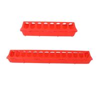 UTHCLO 2pcs Pigeon Feeding Trough Boxes with Anti-splash Design Wear-resistant Bird Feeders for Cage Use Easy to Clean and Fill Red Feeding Dispensers for Pigeons and Poultry
