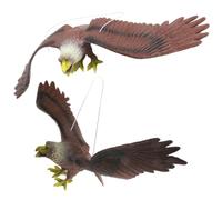 UTHCLO 2pcs Plastic Eagle Ornament with Shiny Visual Effects and Stable Characteristics, Outdoor Hanging Eagle Decoration for Garden Tree, Effective Fly Deterrent and Scarer